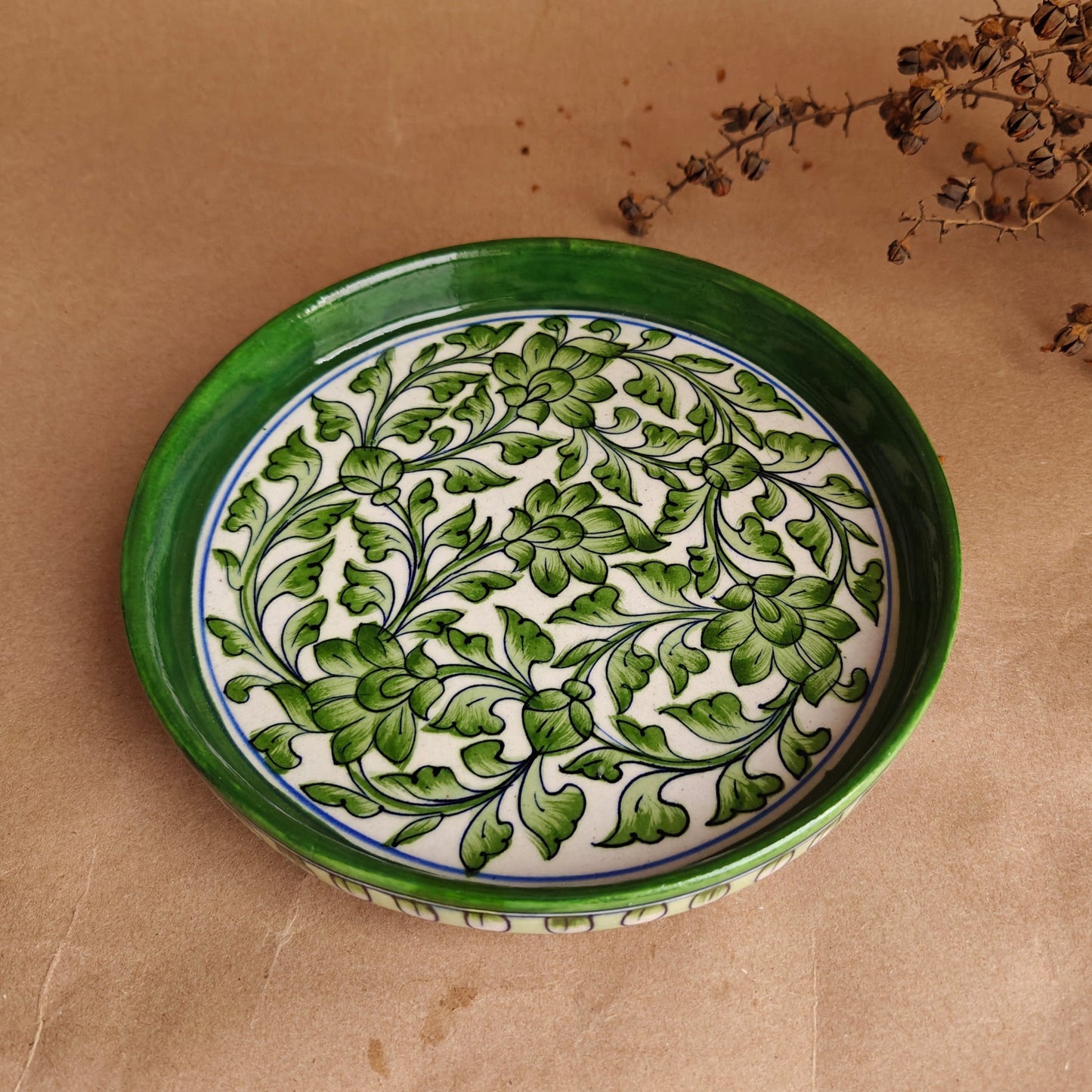Green Phool Bel Thali
