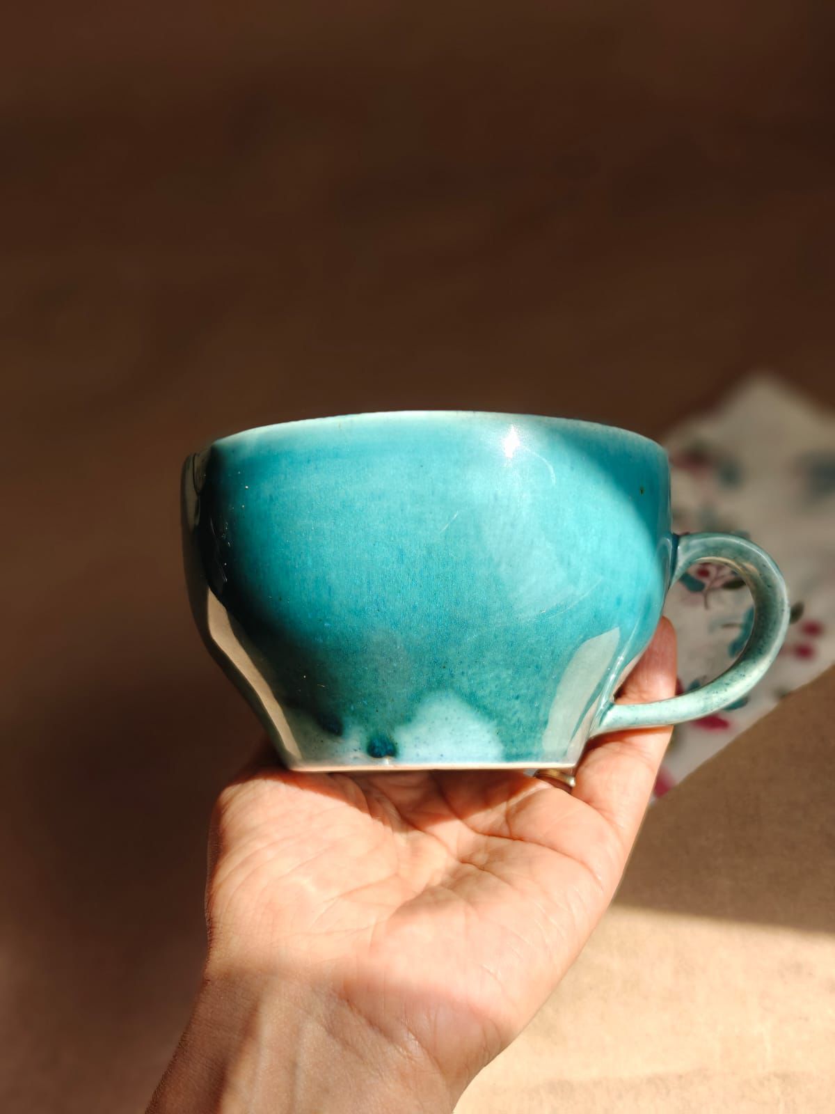 Teal Green Cappuccino Cup