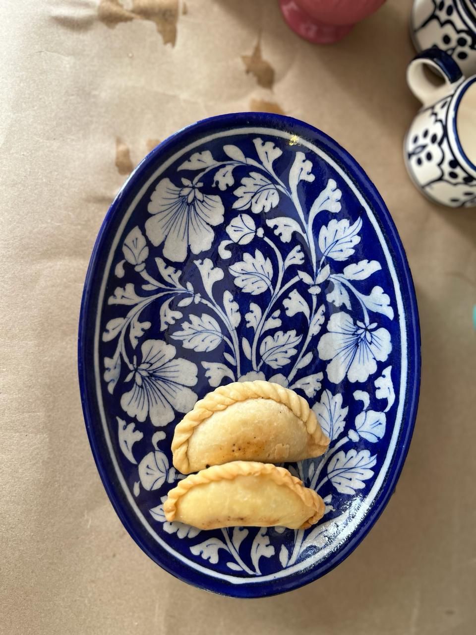 Blue Pottery 8" Oval plate - Royal Blue
