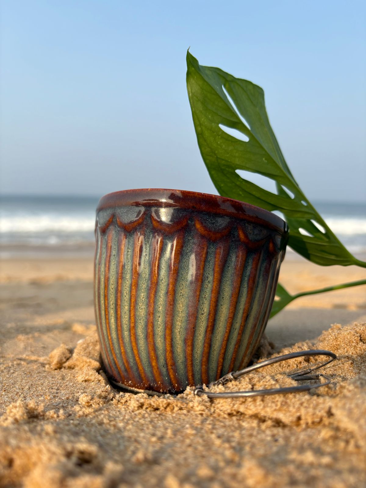 Ribbed Ceramic Planter