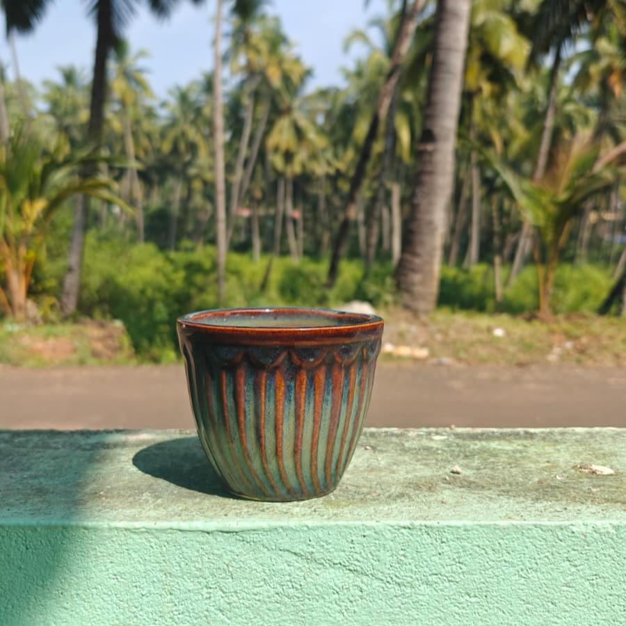 Ribbed Ceramic Planter