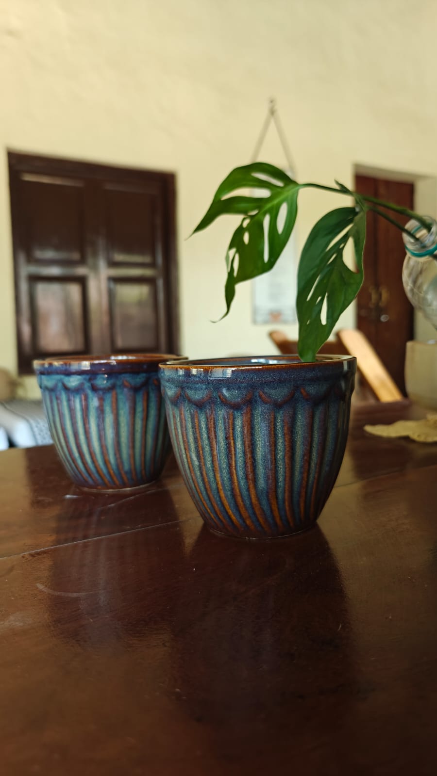Ribbed Ceramic Planter