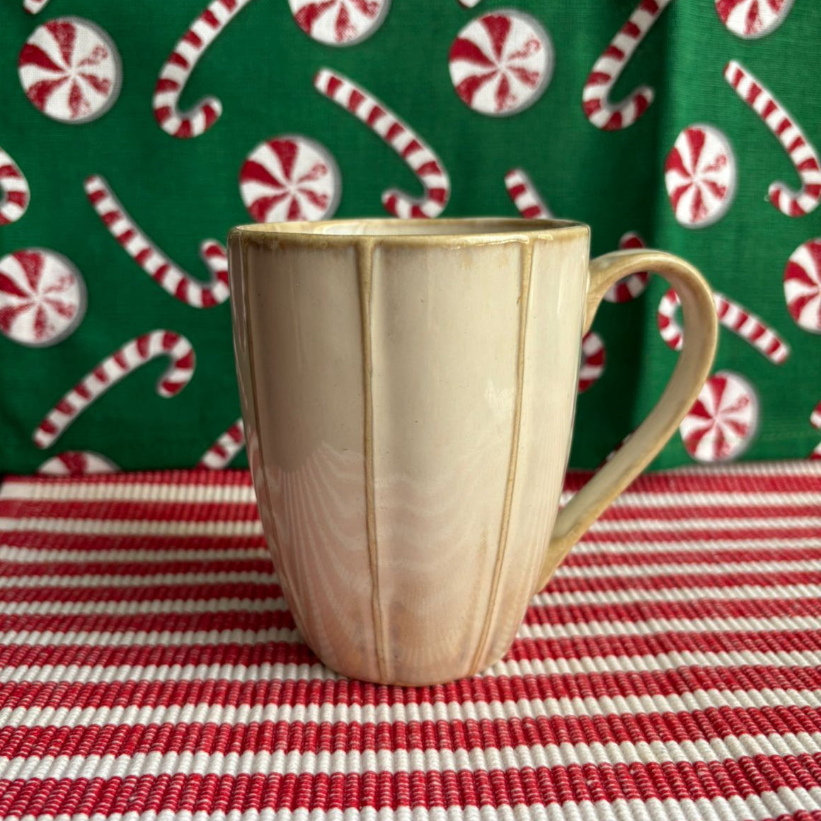 Deep Blue-Brown Ribbed Mug
