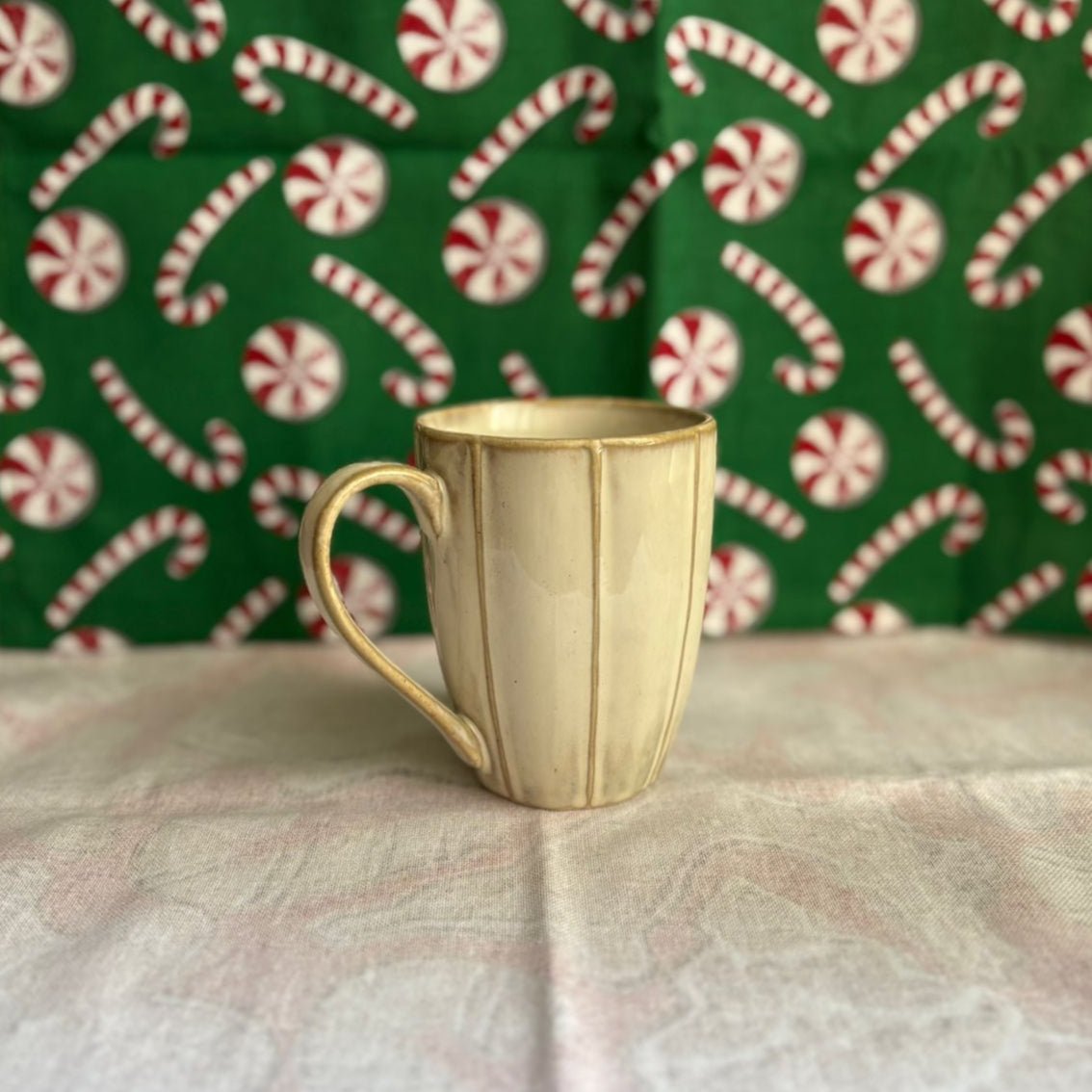 Snowy Ribbed Mug
