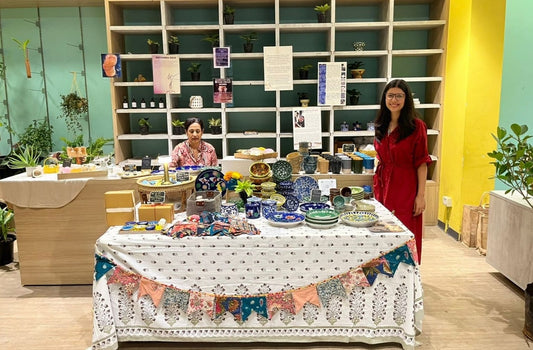 You can see my friend and I exhibiting our products at the pop up venue