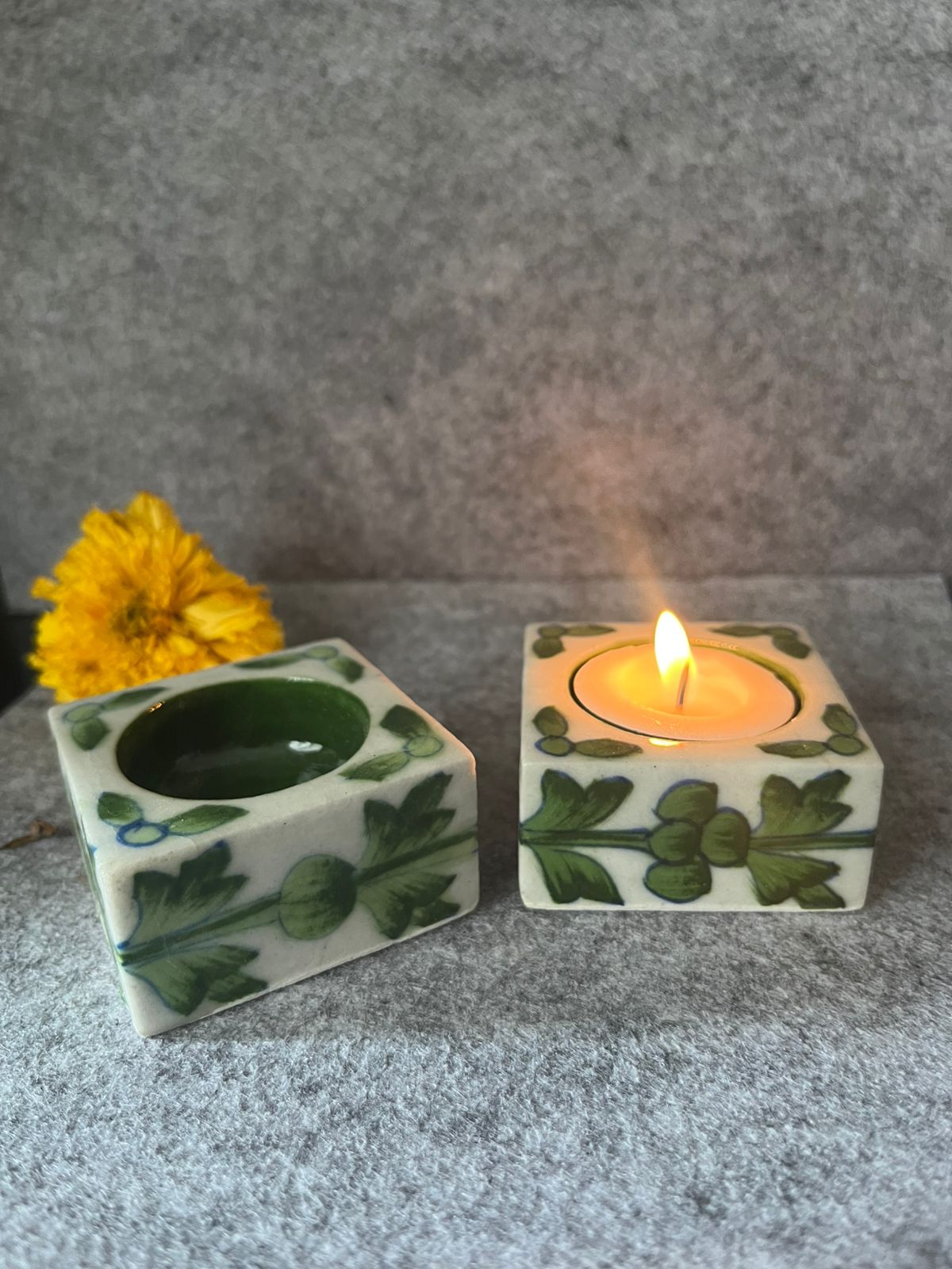 Square candle stand- Set of 2