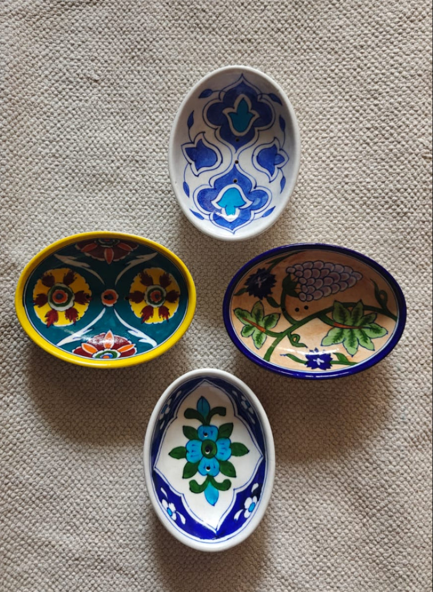 Blue Pottery Soap Dishes