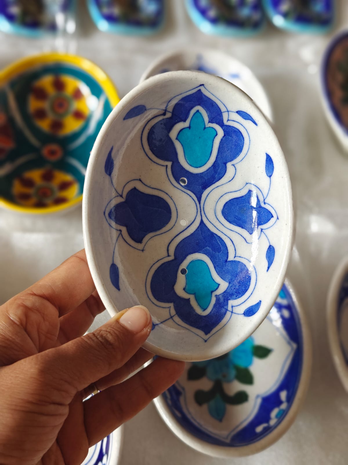 Blue Pottery Soap Dishes