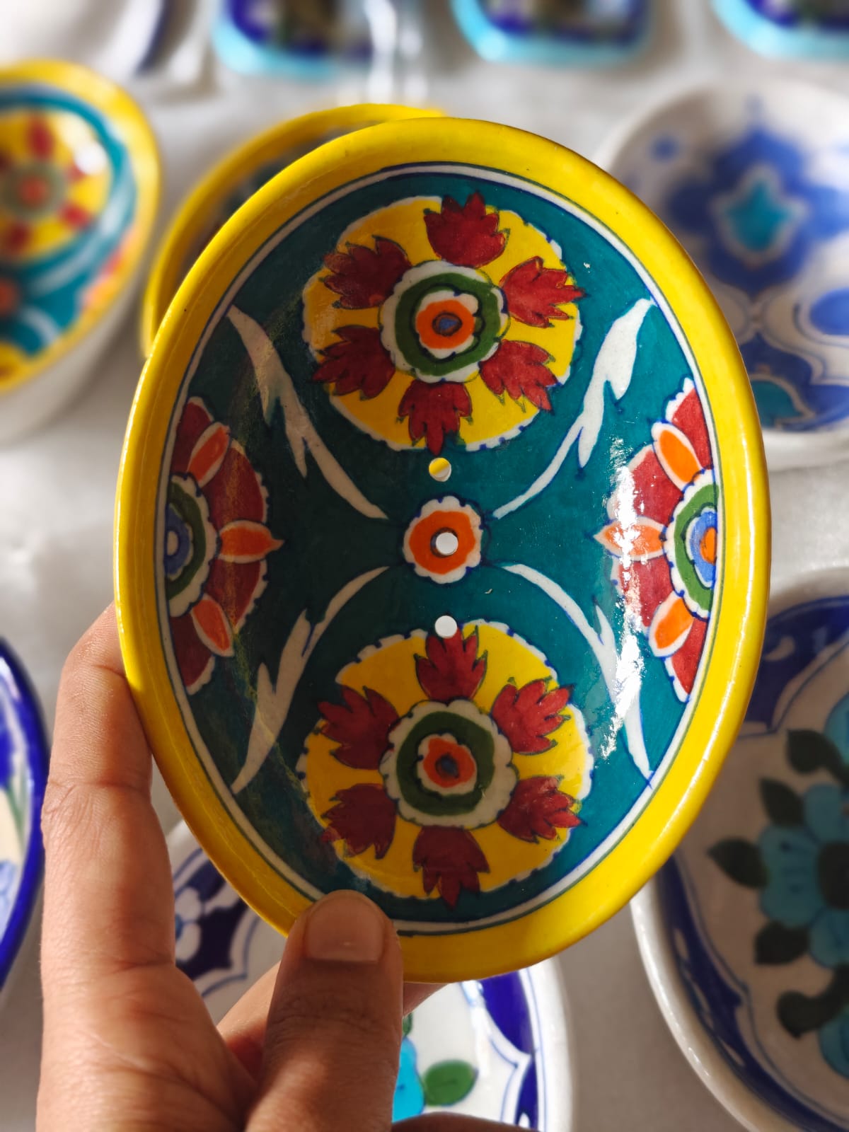 Blue Pottery Soap Dishes