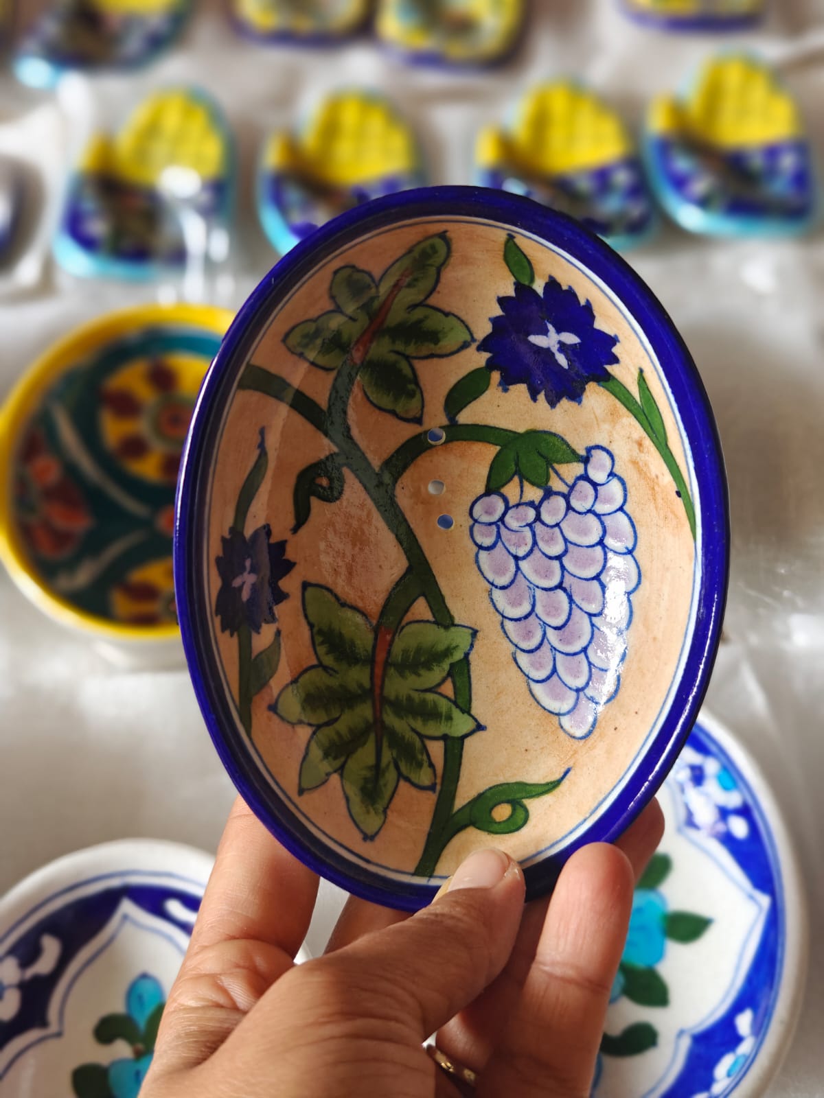 Blue Pottery Soap Dishes