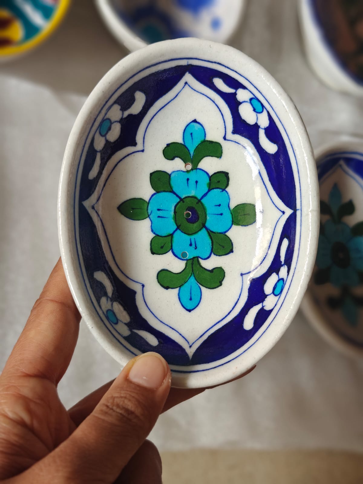 Blue Pottery Soap Dishes