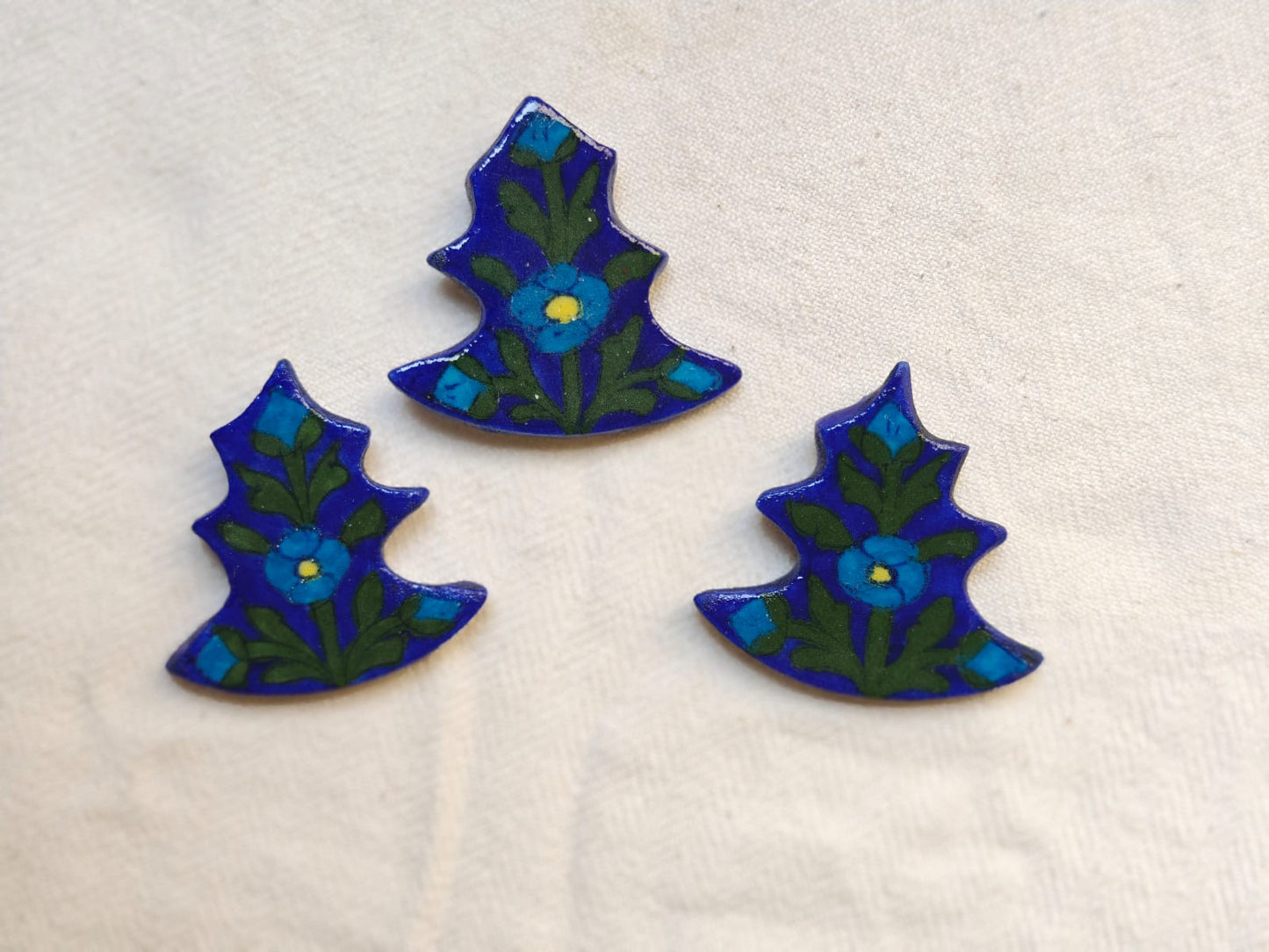 Blue Pottery Fridge Magnet - Tree